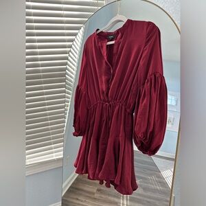 Burgundy Long Sleeve Dress